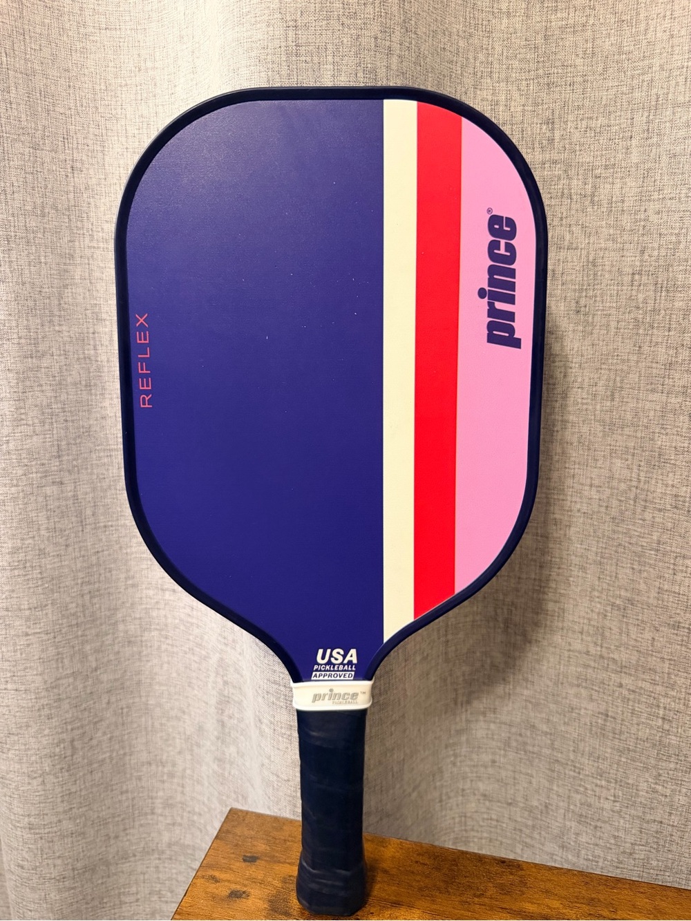Prince Reflex Pickleball Paddle - Navy, Pink & Red Stripe